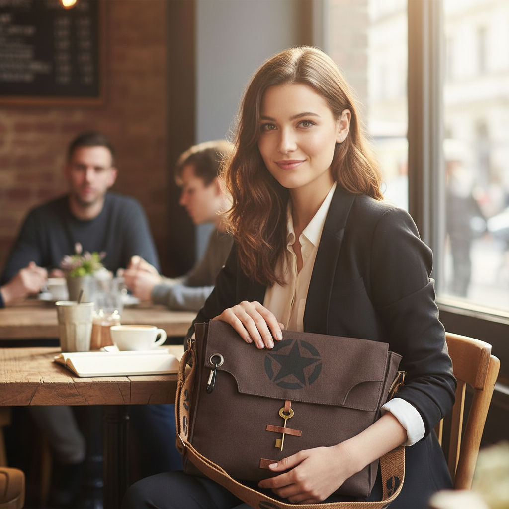 Brown Unisex Messenger Bag for Everyday Use 186